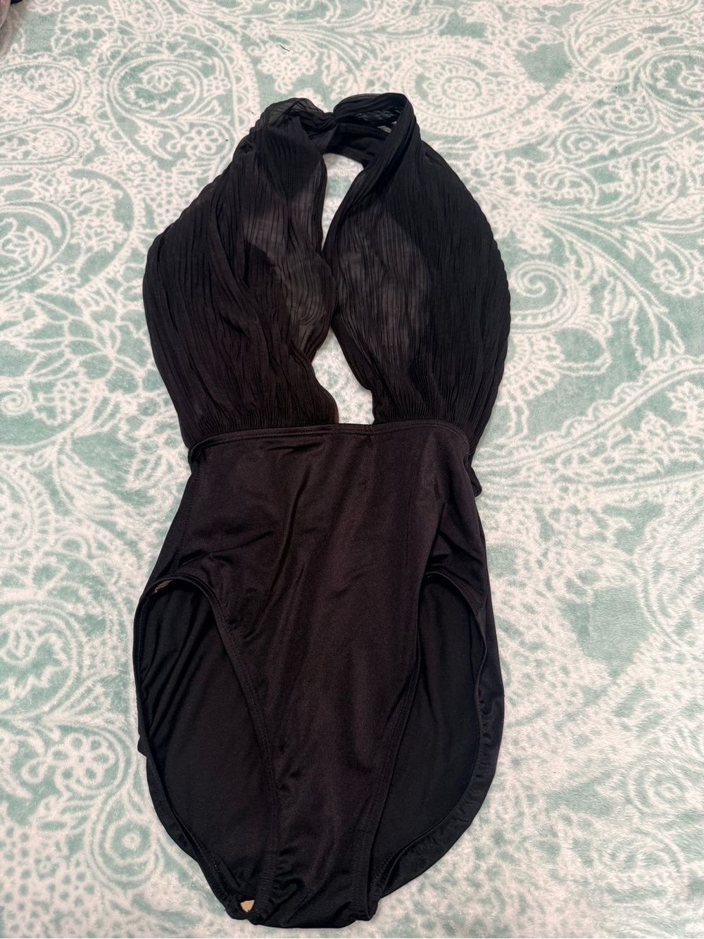 Black Halter One-Piece Swimsuit - Classic Fit